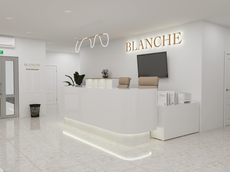 Косметологическая клиника “BLANCHE” | Стильное оформление торговых помещений