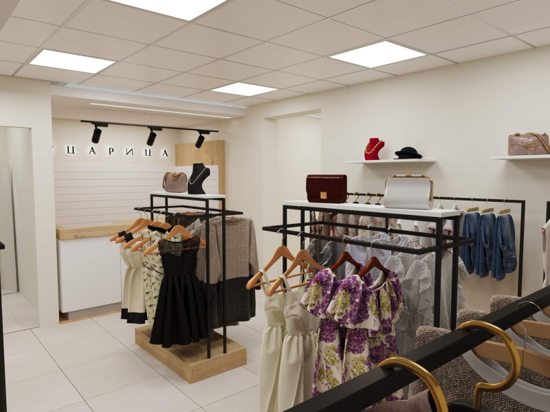 Магазин женской одежды "Царица" | Стильное оформление торговых помещений